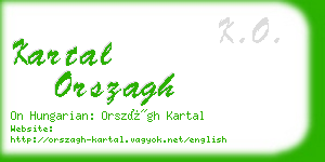 kartal orszagh business card